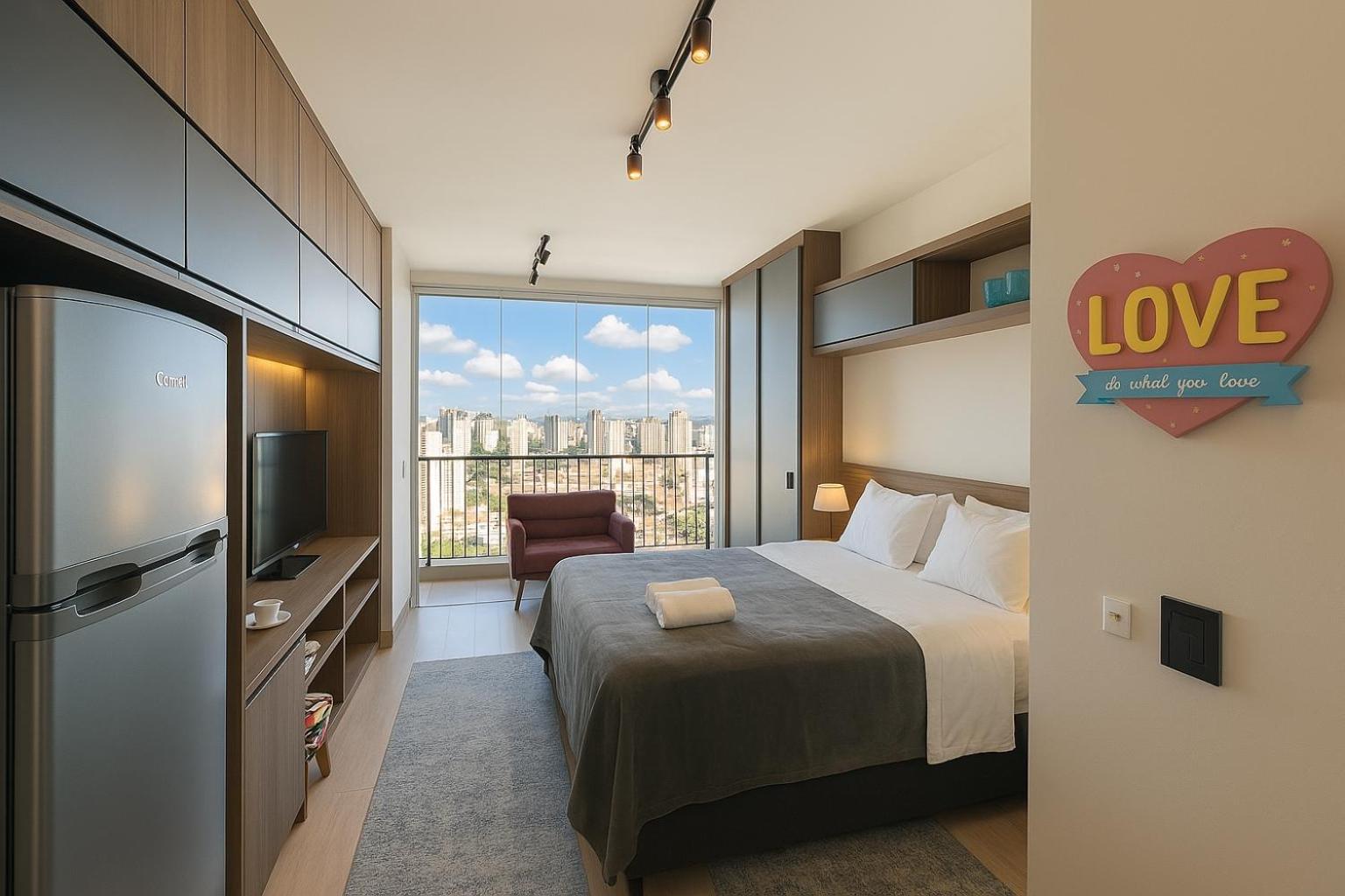 Apartamento 2307 - Infinity Pool Studio, Allianz Front, Fully Equipped & Modern ! *